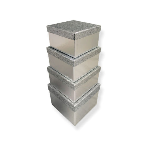 Picture of GLITTERED GIFT BOXES SILVER